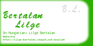 bertalan lilge business card